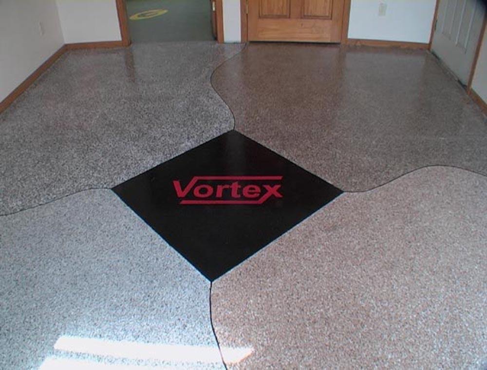 This floor photo has appeared in a lot of online places.  This floor was coated in 2005 in Green Bay, Wisconsin.