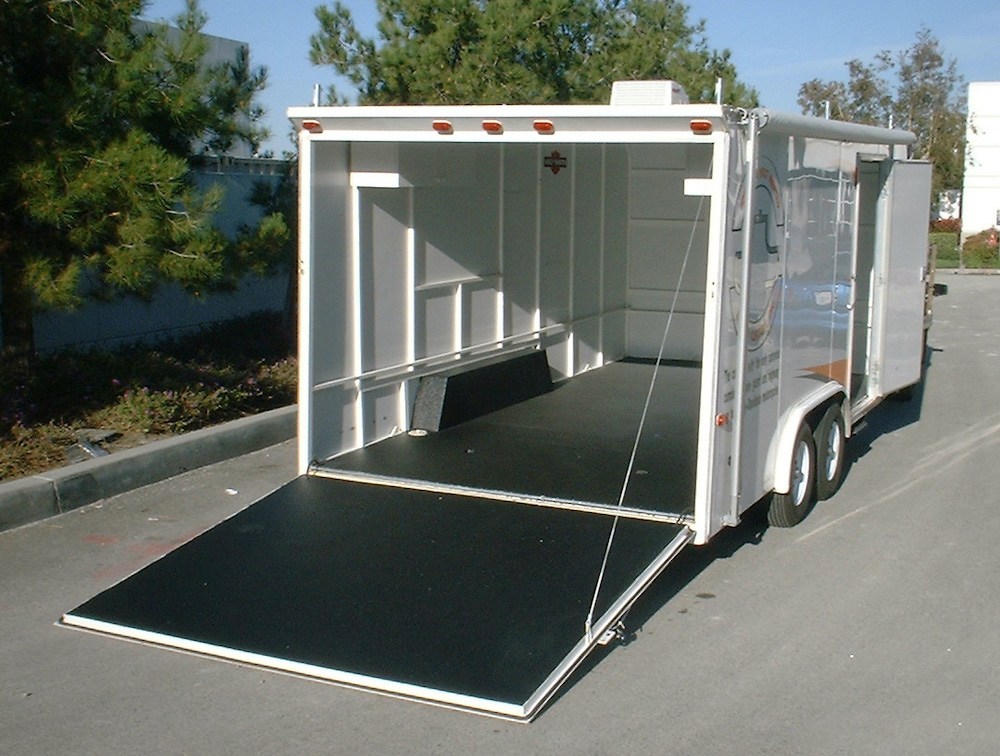 Vortex Sprayliner applied to an enclosed trailer